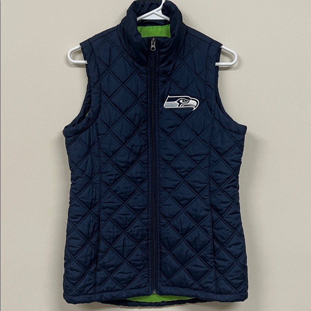 G-III NFL, Navy Quilted Seattle Seahawks puffer vest